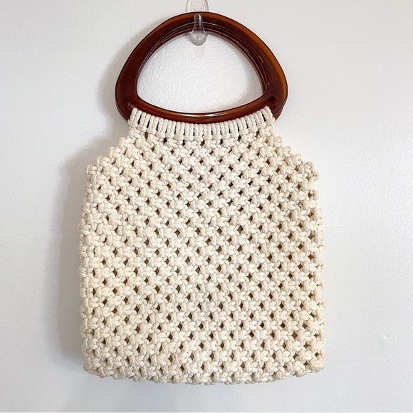 Vintage Macrame Crochet Knitted Lucite Clutch Handbag - Picture 3 of 7